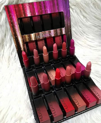 Huda Beauty 12 Matte Shades Lipstick Box Complete Lipsticks Shades Set