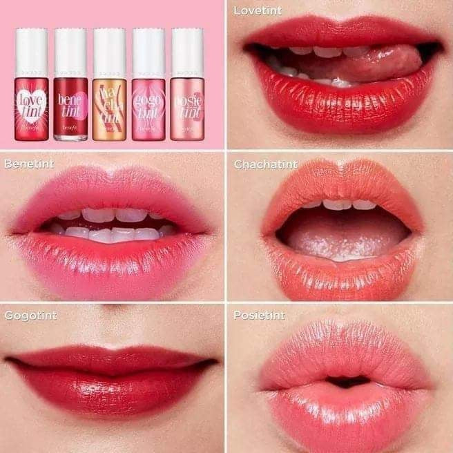 Benetint Liptint Cheek And Lip Stain Set 5 PCs in it all different shades